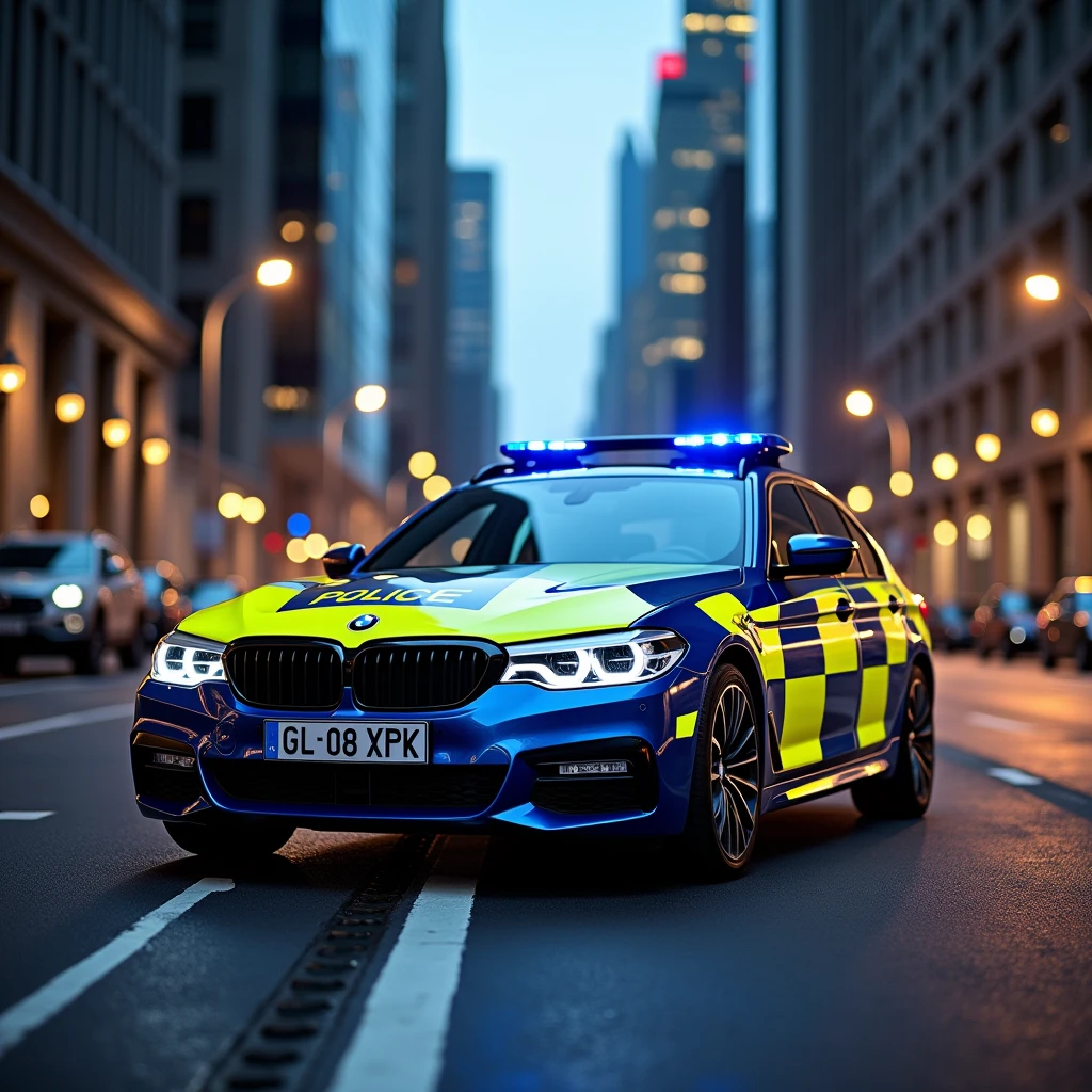 bmw 5 series police striped Battenburg