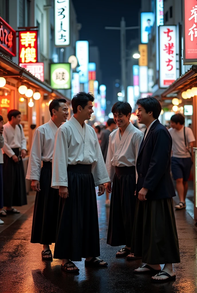 Japanese men、Touching the groin