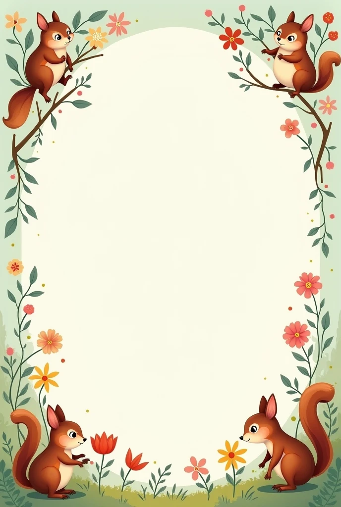 Create an A4 frame for a children's fable but that can be written in the center and images can be added