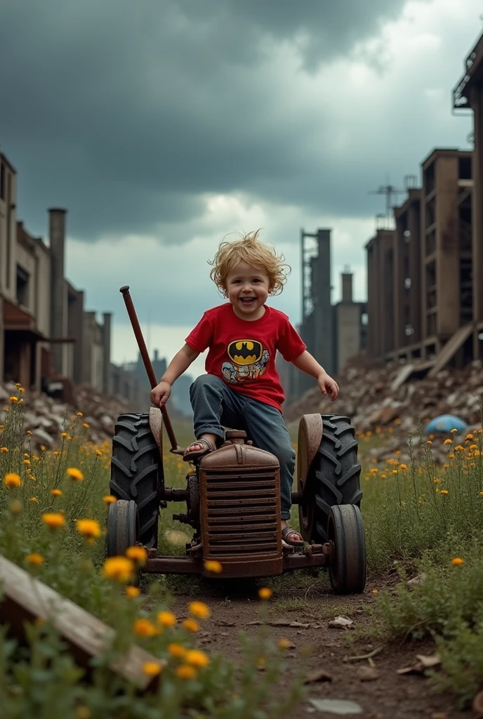 Child playing in a danger zone