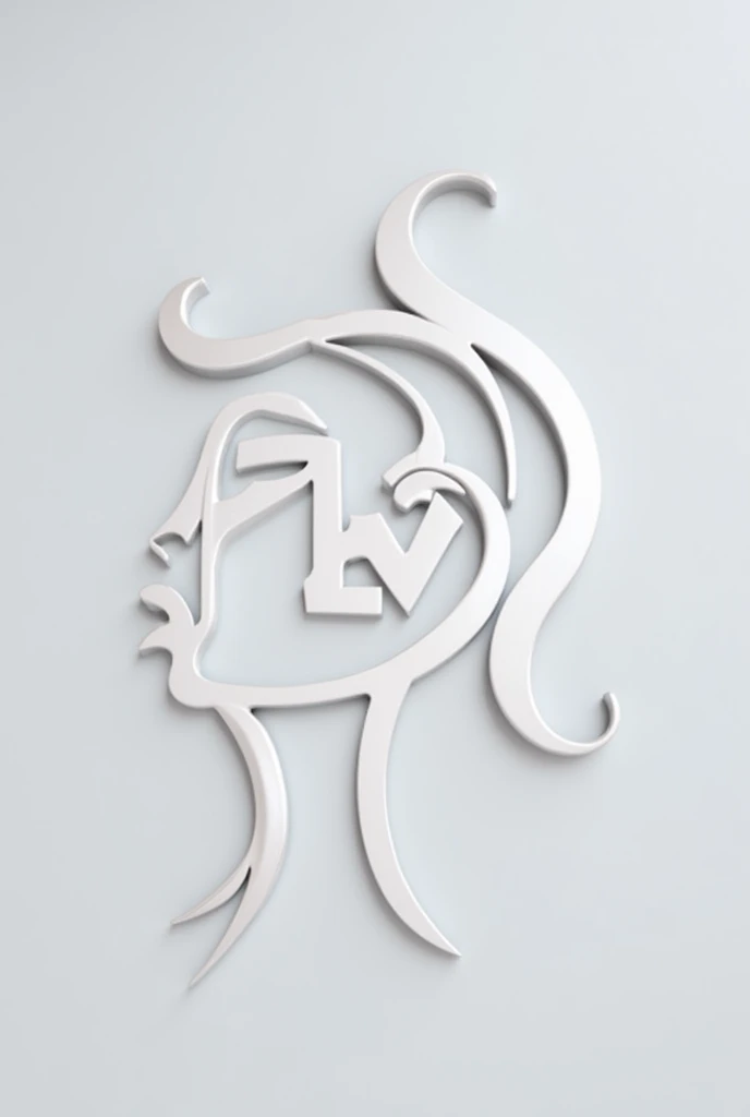Create logo with lettering, that the letters JLV come together and that the V of the face shape in profile
