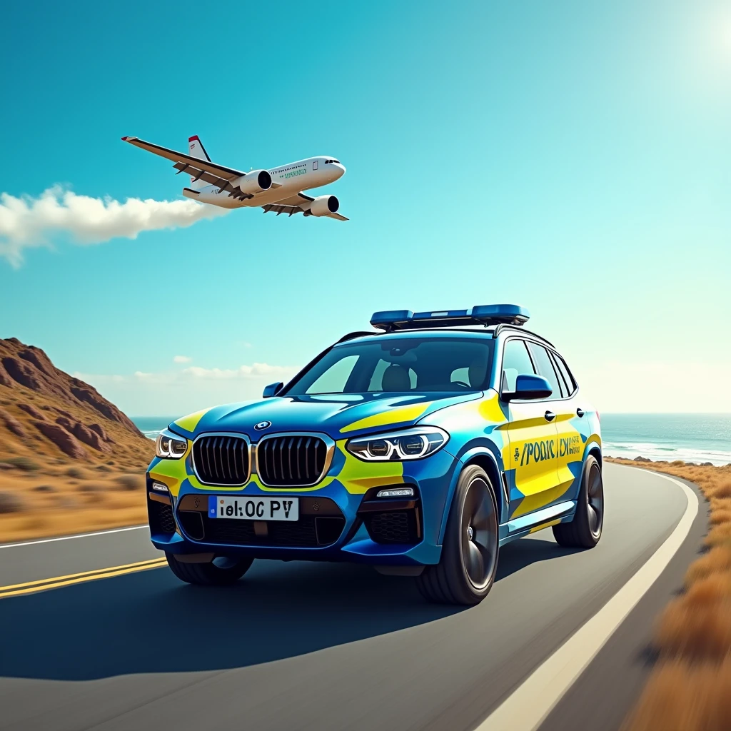 bmw x3 police Battenburg + plane