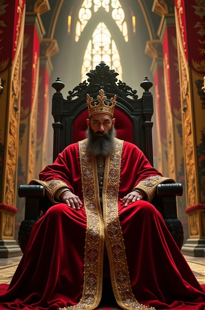 The person sitting on the throne of the king
