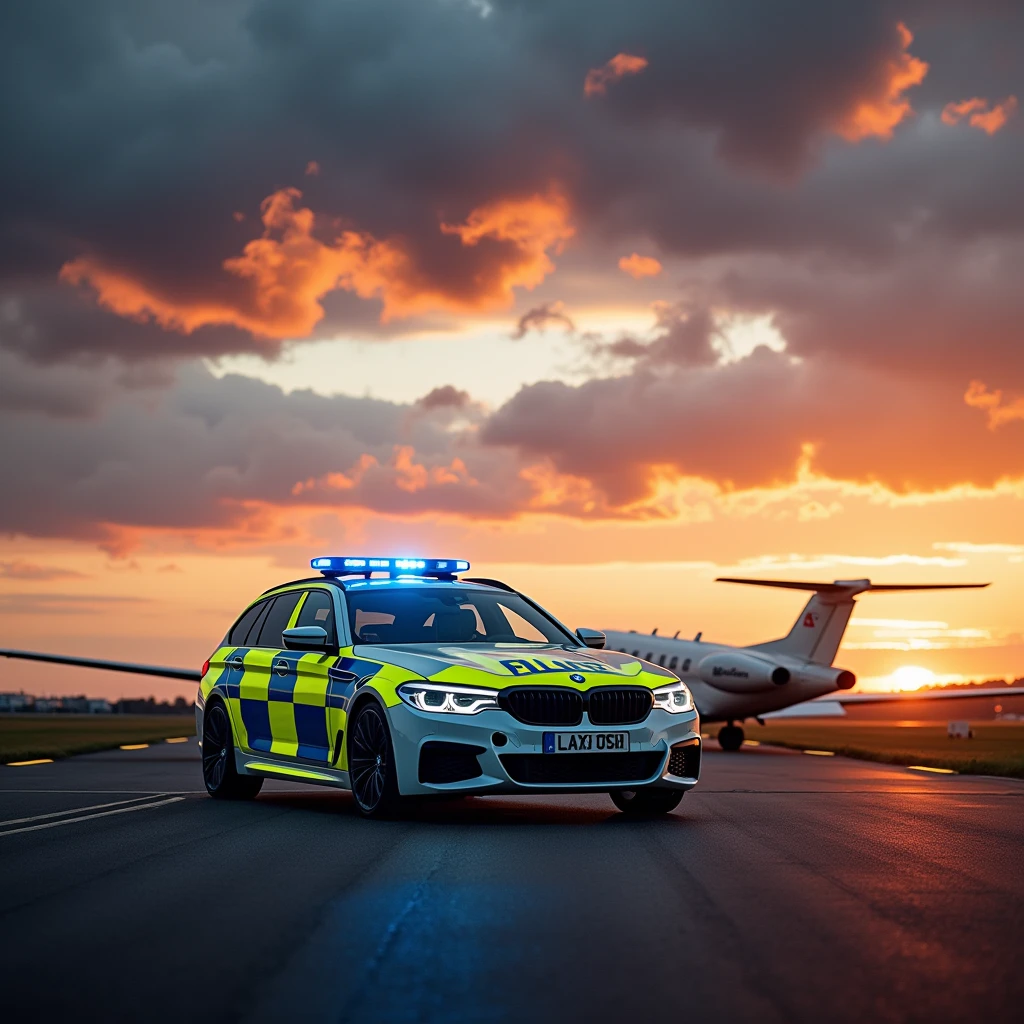 bmw 5 series police Battenburg + plane