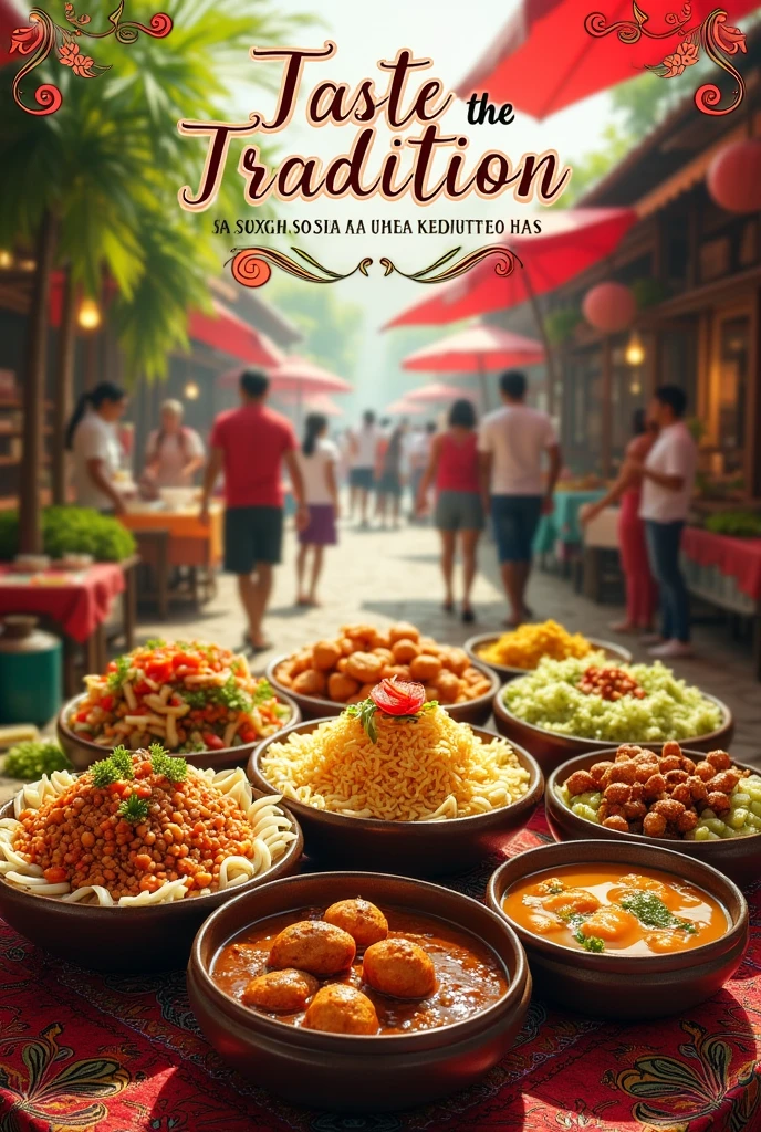 Make a poster about food promotion in Indonesian