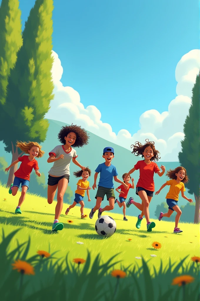 8 Friend In Ground playing Football