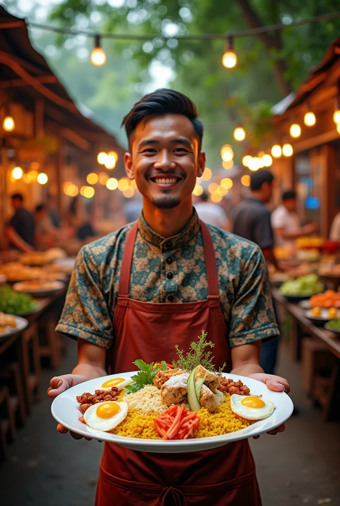Make a poster about food promotion in Indonesian