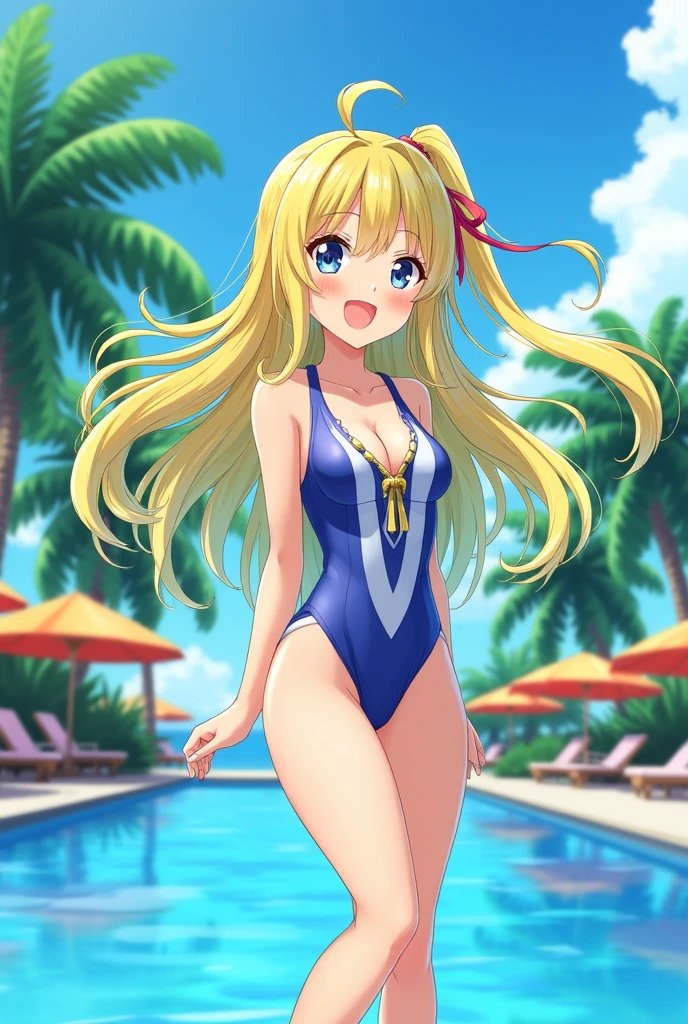Swimsuit girl Japanese animation Stop it