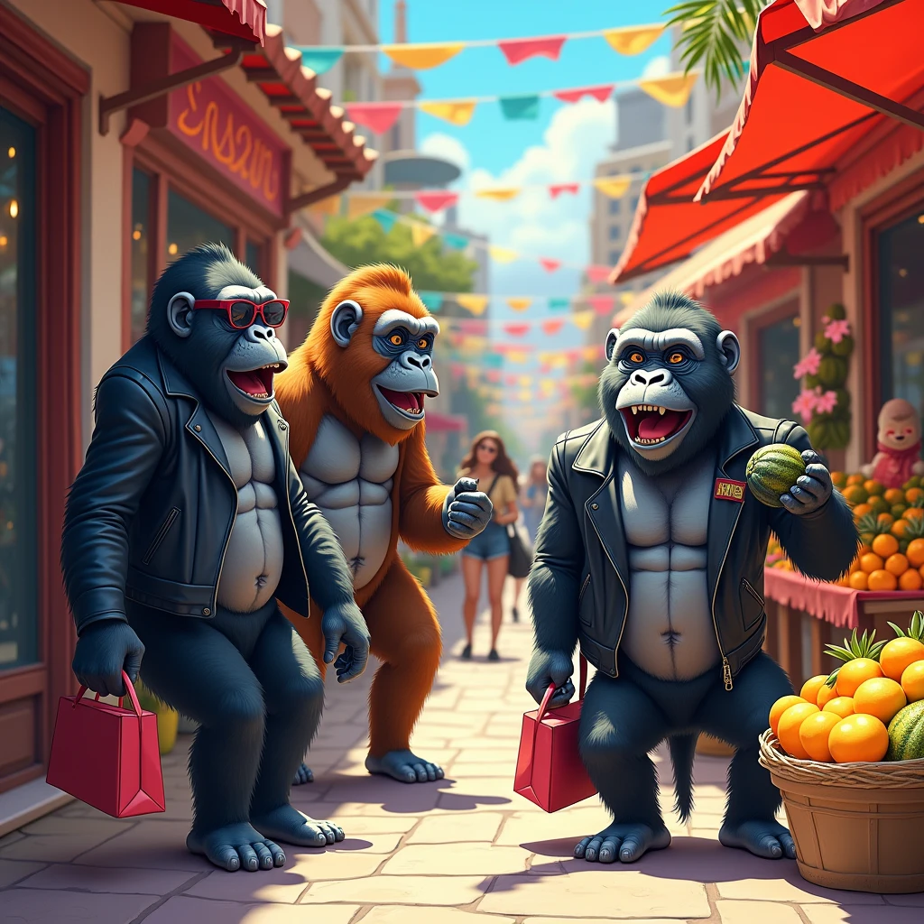 Shopping Street、All the characters are gorillas