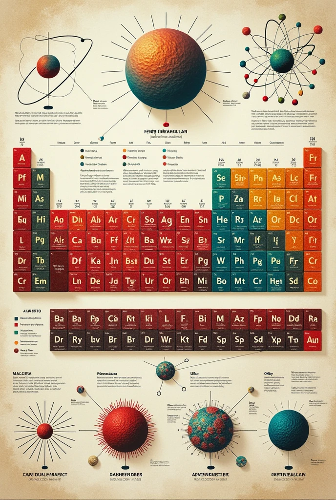 Periodic table with weight and atomic number