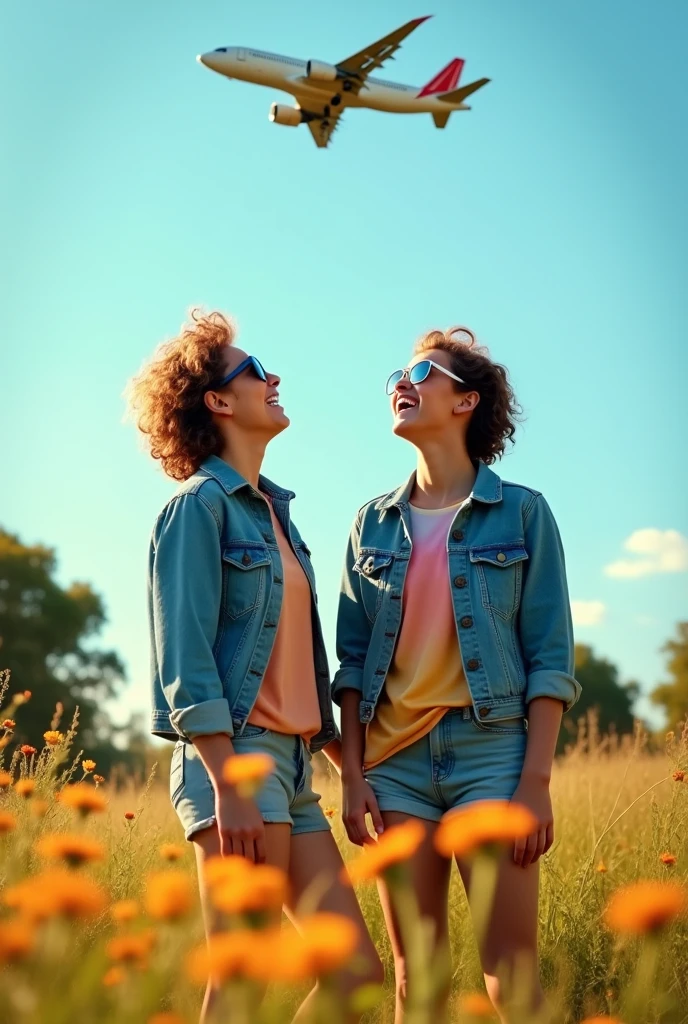 2 friend in ground by plane