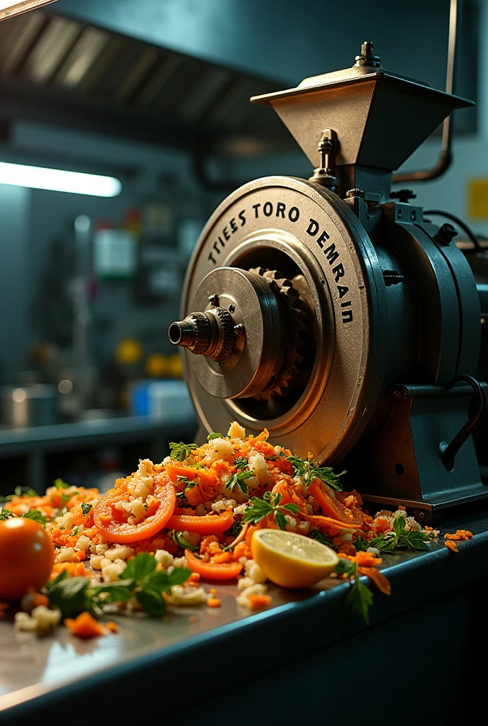 blade inside food waste machine