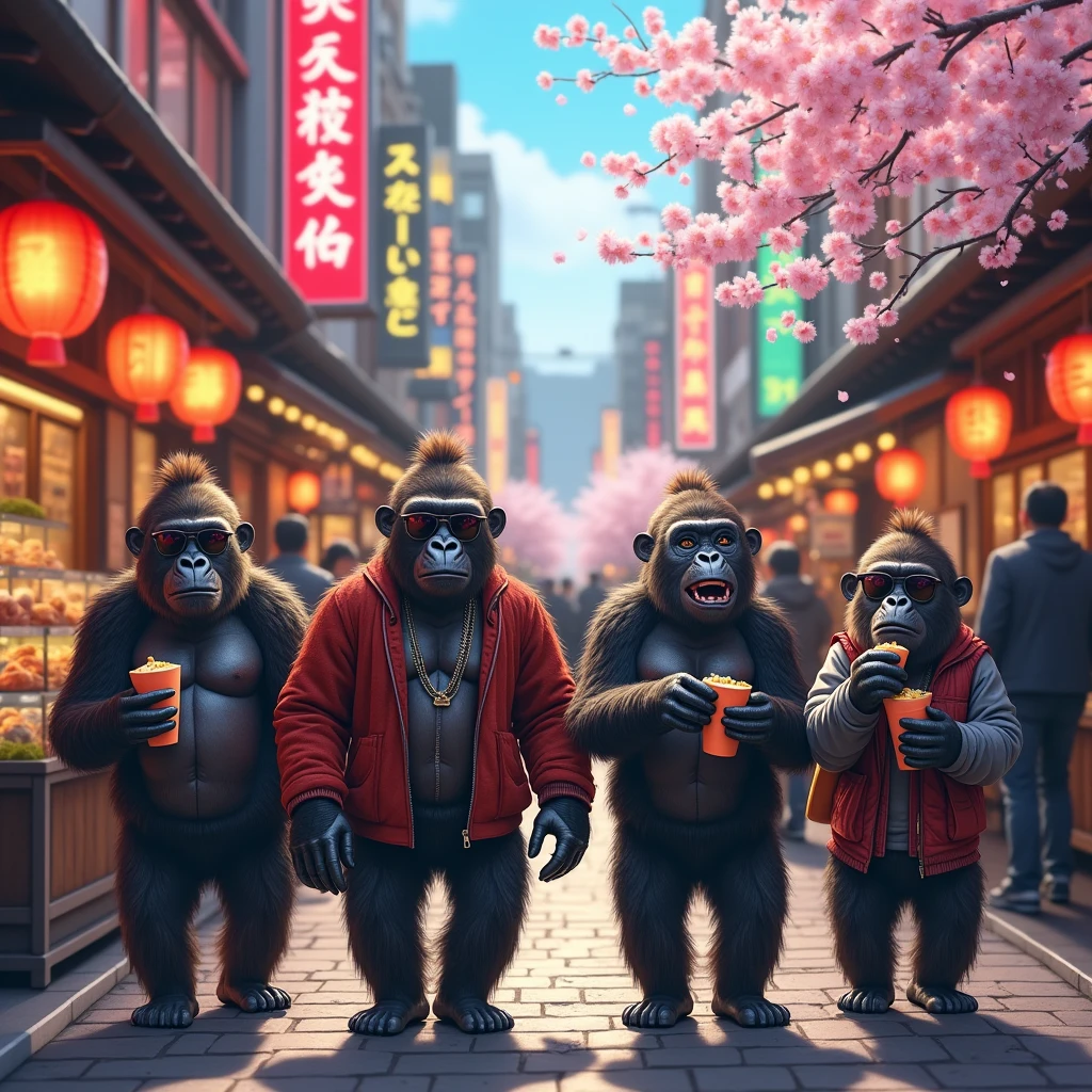 Shopping Street、All the characters are gorillas、Japan