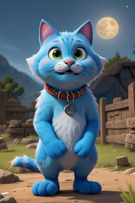 Azurín - The Blue Cat anime style • Physical description: Azurín is a cat with bright blue fur that shines under the moonlight.. His eyes are intense green, full of curiosity and determination. He is slim and agile, with an elegant gait that reflects his adventurous nature.
• Personality: Azurín is brave, curious, and is always looking for new adventures. He has a deep love for nature and mystery., which leads him to explore unknown places. He is a natural storyteller, able to enchant anyone with his stories thanks to the gift that the moon gave him. Despite his adventurous spirit, He is kind and always willing to help those he meets along the way..
• Skills: In addition to being an excellent climber and explorer, Azurín has a magical voice that allows him to tell stories with a special charm that fascinates those who listen to him..

