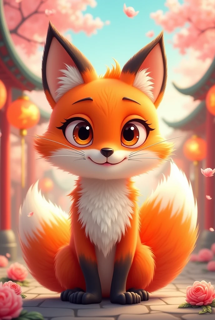 Please make me a fox with a face like a lustful Canton-caturesque with one letter m