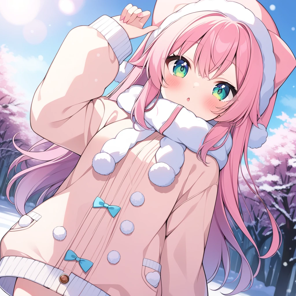 High quality,sakura miku,winter clothes