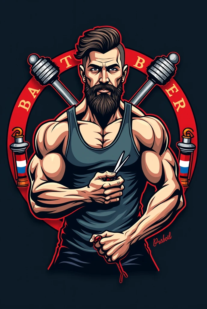 Logo. gym barber