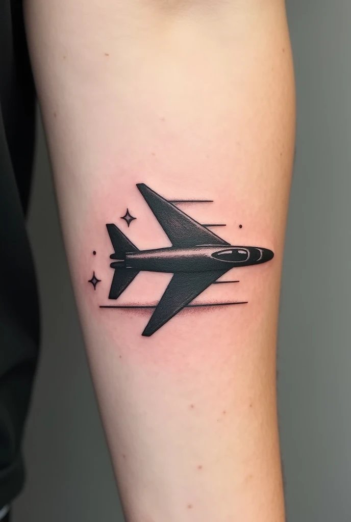 f-39 gripen plane minimalist tattoo