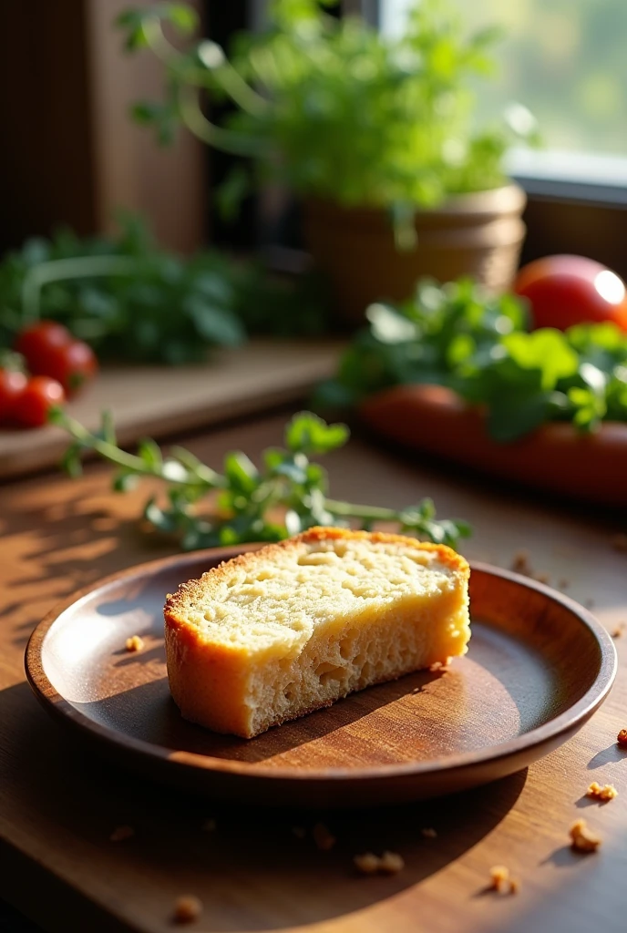 First, put a piece of bread on the plate.