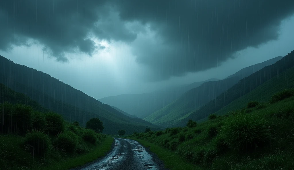 Landscape of heavy rain、Nothing but rain