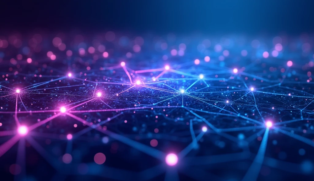 A technology-themed background featuring a complex circuit design in shades of blue and purple. The circuit lines are interconnected, creating a dynamic and futuristic pattern. The background should have a gradient effect, transitioning smoothly between the blue and purple hues, with glowing points where the circuit lines intersect, adding depth and an electric feel to the overall image