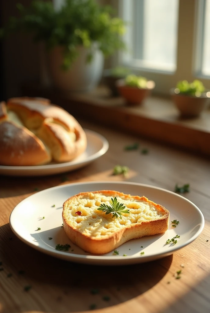 First, put a piece of thin bread on the plate.