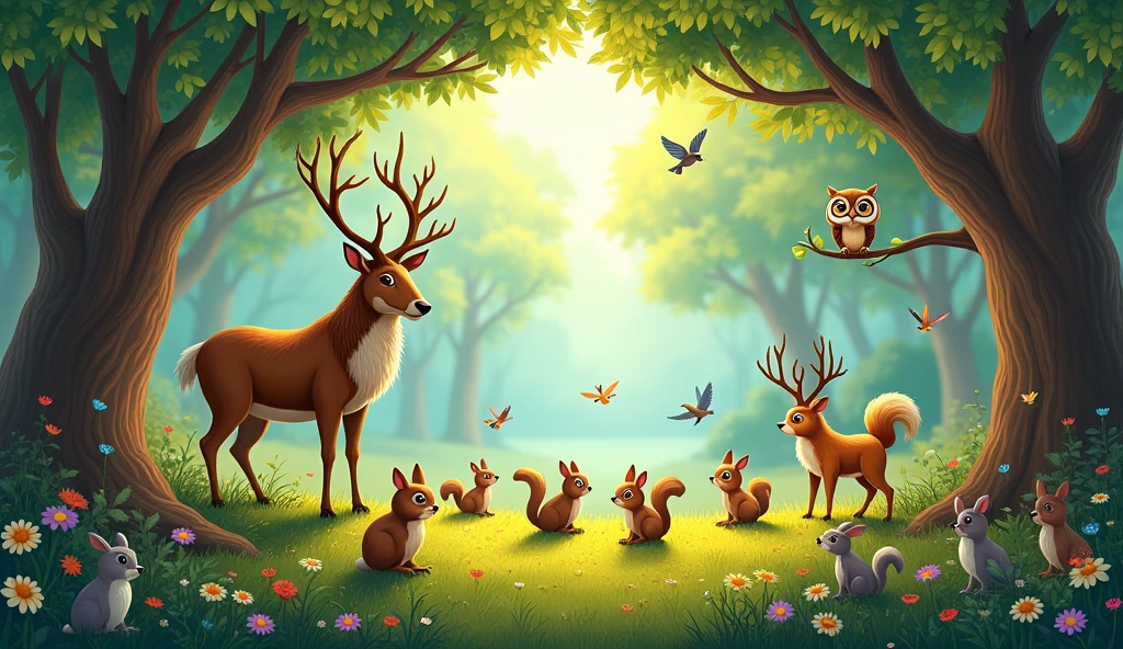 Diffirent type of animals gathered around
