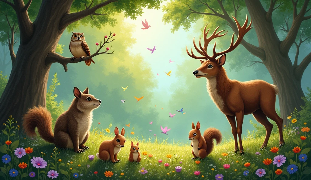 Diffirent type of animals gathered around