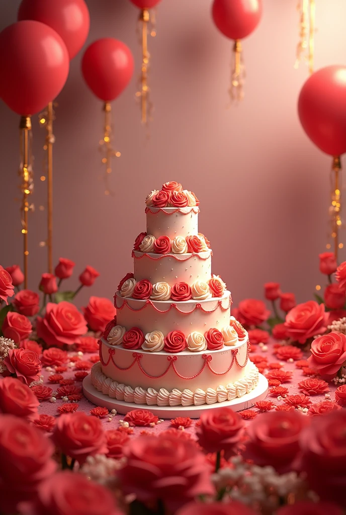 Birthday party wishes with name Zeeshan Zeeshan arrenge beautiful 3dred rose ,3d balloon,3d cake 