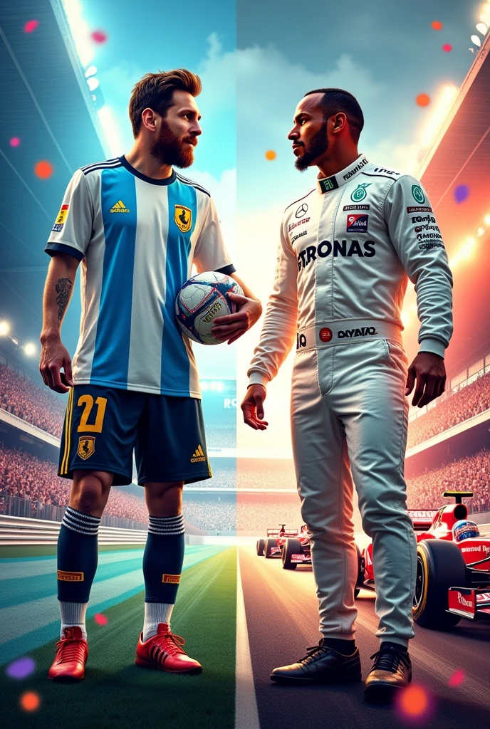 Messi e Lewis Hamilton