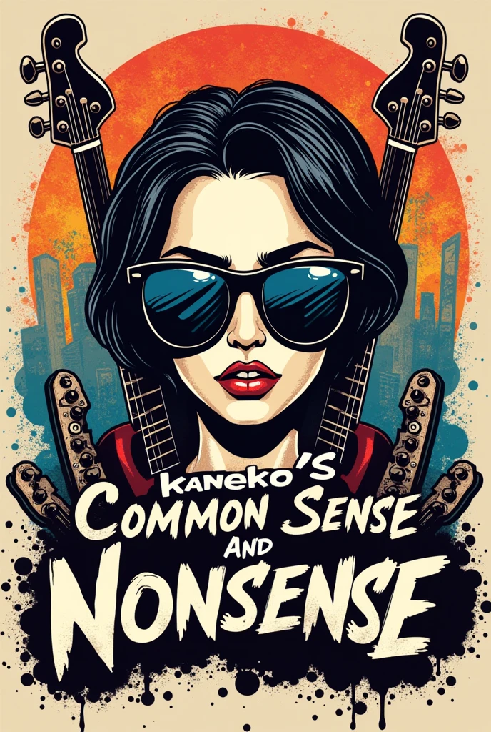 logo band Kaneko's common sense and nonsense Glasses Downer Cool Keep it simple Be fashionable anarchy guitar base drum