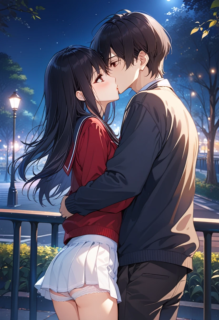 2 people、おじさんとhigh school girl、Get money from your uncle、Being watched from a close distance by an old man、Holding money in one hand、Laugh shyly、high school girl、Browsing Caution, 1boy and 1girl, In underwear、Back alley at night、ager、Blazer uniform、Beautiful woman、Very thick thighs、Very short skirt、Lifting her skirt to show her panties、Spread your legs wide、Seducing the audience、Best image quality、High resolution、masterpiece、super high quality、Thick pubic hair、Holding money in your hands、Light green lace panties、Very big ass、Very large breasts 、Blushing、4K quality、Wearing black pantyhose、Sweaty all over、Heavy breathing、{Highest quality}, {so beautiful}, {Very detailed}, {Best illustrations}, Browsing Caution, girl,