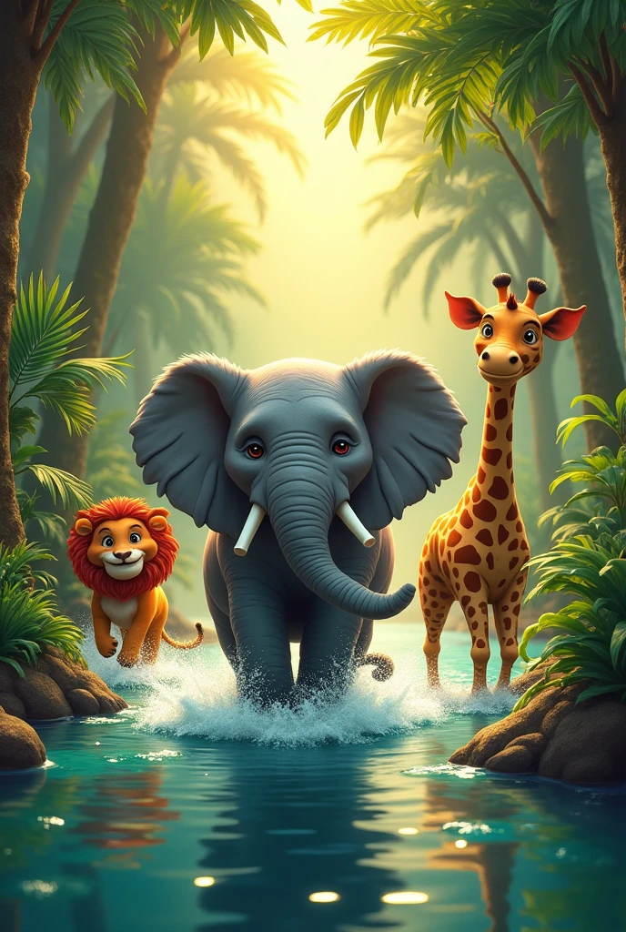 In the magical jungle, where the trees were so tall they seemed to touch the sky and the rivers sang sweet songs, Elmer lived, A fat elephant who loved to eat ripe and juicy fruits. Your friend Leo, un thin lion, He was known for his speed and agility, and was always ready for an adventure.
A sunny day, They decided to have a race with their friends Hugo, A big hippo that moved with surprising grace despite its size; gina, a small giraffe with long, elegant legs; Crocodile, a fast crocodile that could swim faster than any other animal in the river; and Momo, A slow monkey who preferred to enjoy the scenery and tell stories.
The race started with a roar from Leo, y Crocodile tomó la delantera rápidamente, its tail whipping the water. But he soon grew tired and stopped to rest on the shore.. gina, with its long legs, He caught up with him and passed, his neck stretched forward. Leo ran fast, her golden mane shining in the sun, But Hugo used his large size to make his way through the river., creating waves and splashes.
Momo walked slowly, enjoying the scenery and watching his friends with a smile. "There is no hurry", He said, "Life is to enjoy".
In the end, gina llegó primera, followed by Leo and Hugo. Elmer arrived last, but with a big smile on his round face. "I had a lot of fun", said, "and I ate many delicious fruits along the way".
Momo arrived last, but with a great story to tell. "I saw a bird singing in a tree", said, "and a butterfly dancing in the air. Life is full of wonders".
They learned that it doesn't matter if you are fat or thin, big o small, fast o slow; The important thing is to enjoy and appreciate the differences. And so, The six friends lived happily in the magical jungle, each with their own rhythm and style.