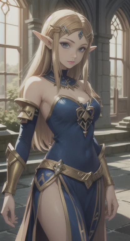 Masterpiece, best quality, mythical, Alluring, princess Zelda, Hyrule, legendary Triforce, armor,
