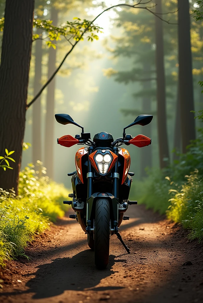 Ktm Duke 390 gen 3 in a forest road