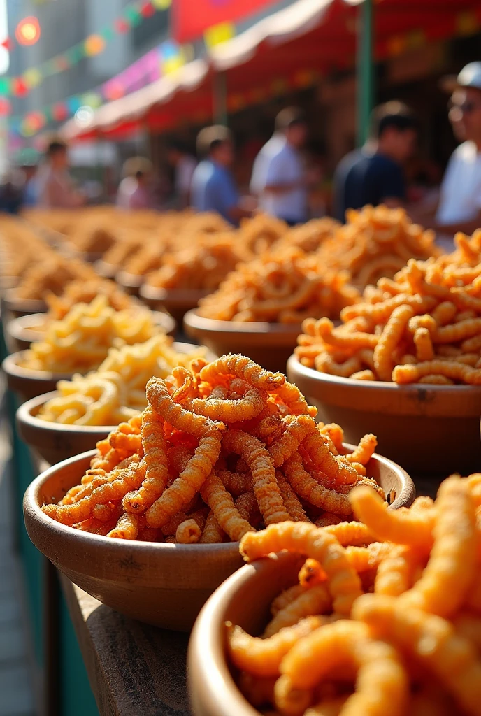 Fried insect snacks
