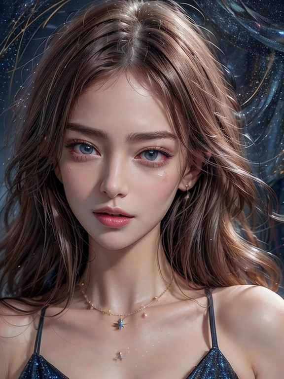 snow beauty, Red lips, blue eyes with scepter in the middle of a snowstorm controlling the 4 elements (detailed),(k,