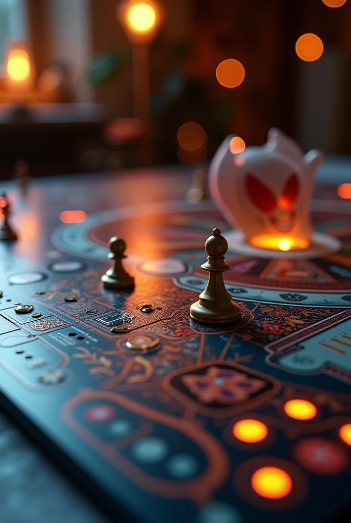 Create a classic board game that is powered by a speaker to give music a more futuristic touch but not too much.
