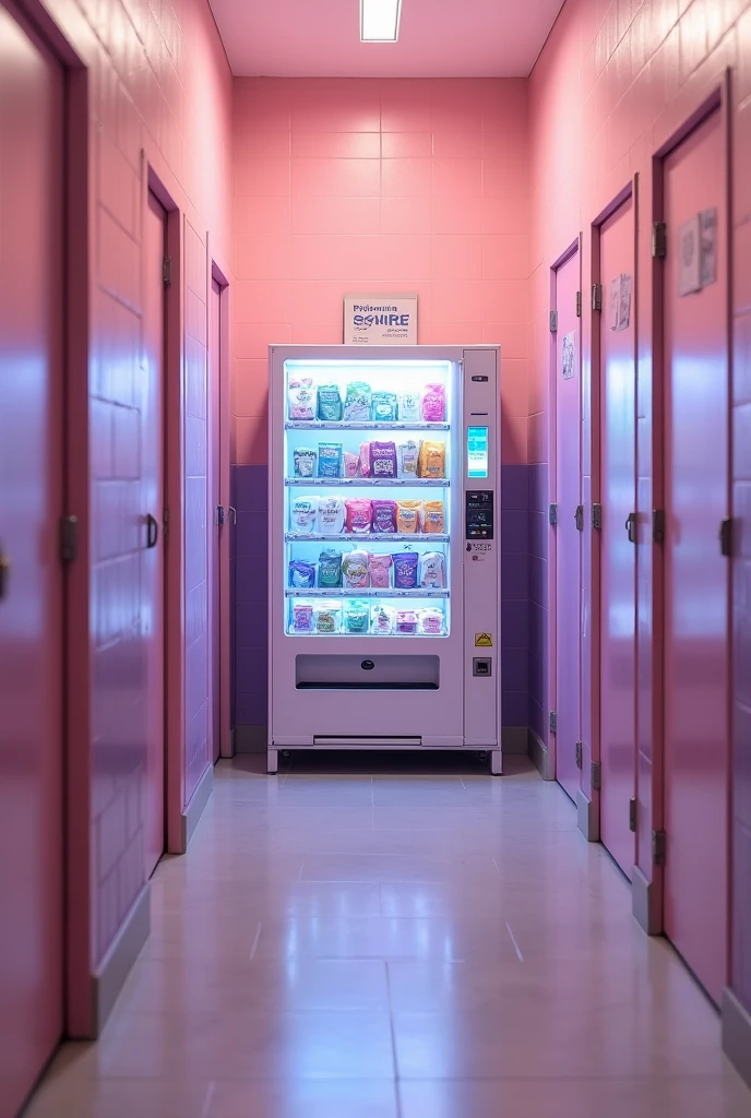 In the girls' bathrooms, it would be a vending machine for pads