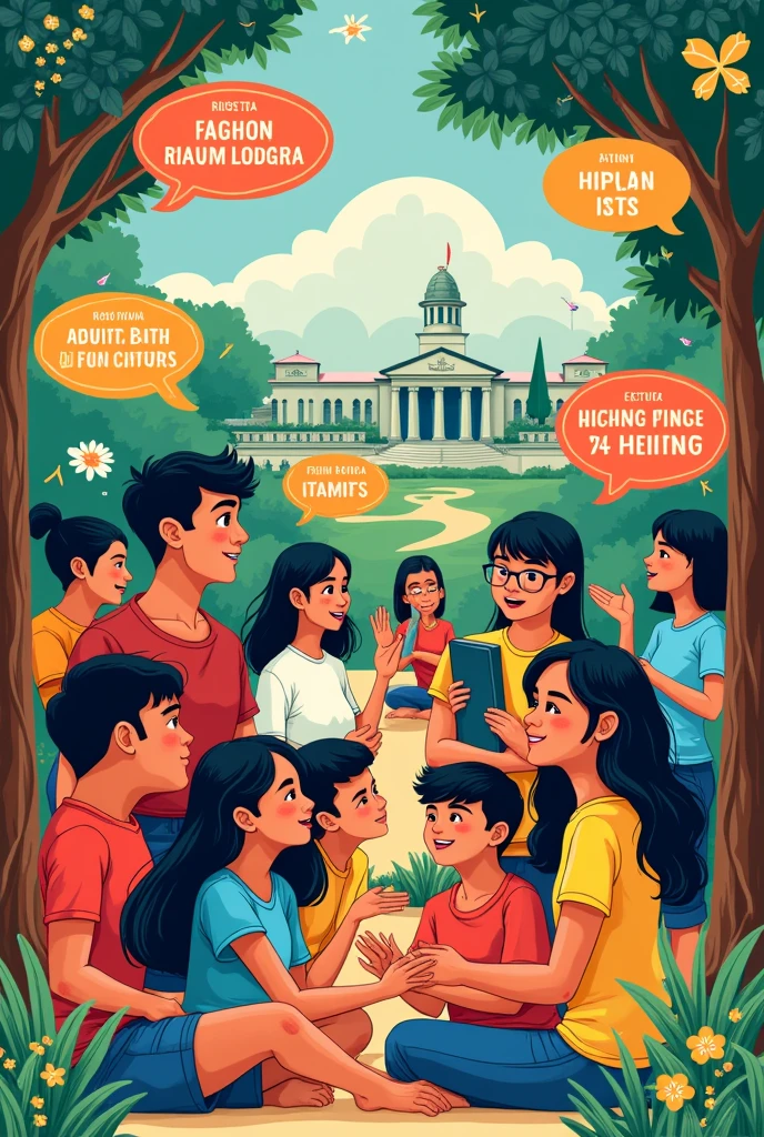 Poster na may temang wikang magpalaya para sa buwan ng wika filipino na gawa ng college