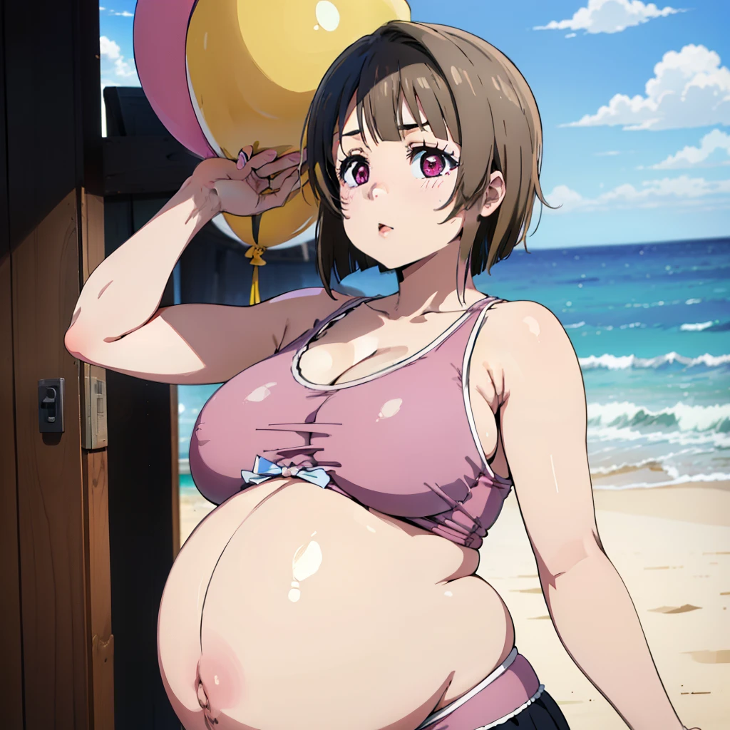 Short hair,Big Baby Bump pregnant, Japanese , Big , nipple, cum, Big Blue Balloons,16 years girl, Big pregnant Belly, Big Pregnant girl, Largest Belly of Pregnant, Huge Pregnancy, background beach,Huge 9 months Pregnancy Belly,huge belly expansion, huge belly girl, pink eyes, Kasumi Nakasu from love live nijigasaki