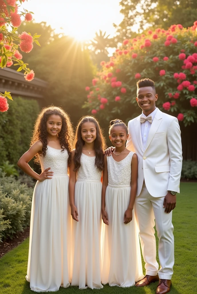 Please 3 sisters 2 brothers white suit