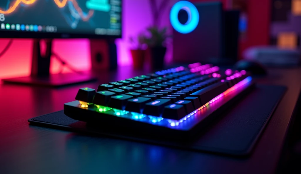 RGB keyboards often have a variety of settings and customization functions, which may include basic lighting modes.: Such as a single color backlight or color changing according to button presses, lighting effects: Such as pulse color change, Fire movement, Or lighting according to the rhythm of button presses, fine adjustment: For example, setting individual key lighting or creating custom lighting patterns. Setting up and controlling an RGB keyboard usually uses software that comes with the keyboard, which allows you to customize the effects and colors as desired.