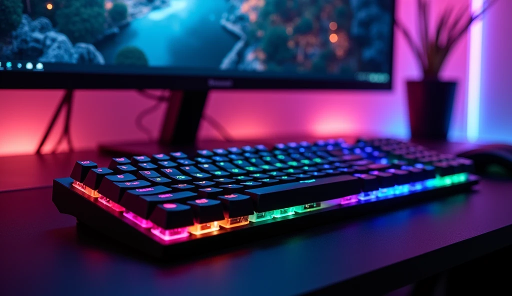 RGB keyboards often have a variety of settings and customization functions, which may include basic lighting modes.: Such as a single color backlight or color changing according to button presses, lighting effects: Such as pulse color change, Fire movement, Or lighting according to the rhythm of button presses, fine adjustment: For example, setting individual key lighting or creating custom lighting patterns. Setting up and controlling an RGB keyboard usually uses software that comes with the keyboard, which allows you to customize the effects and colors as desired.