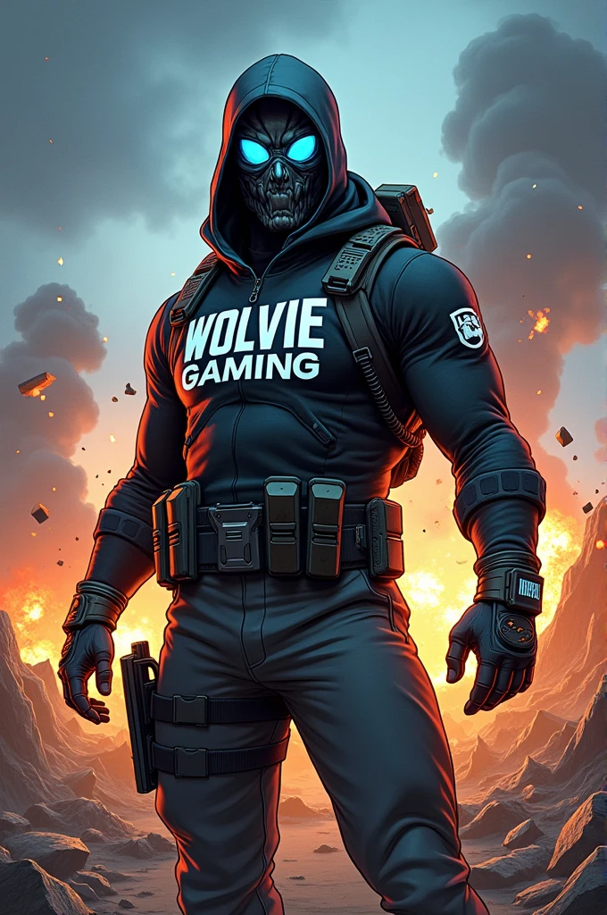 Bgmi character with written Wolvie gaming