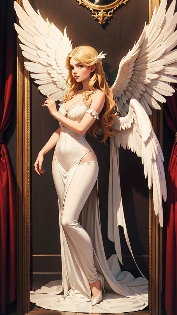 Angel with wings and the appearance of a demon, Whole body, victorian style