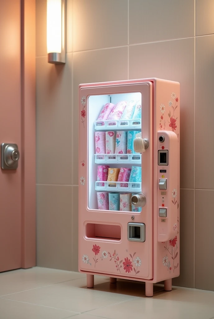 very small vending machine of femenine pads
