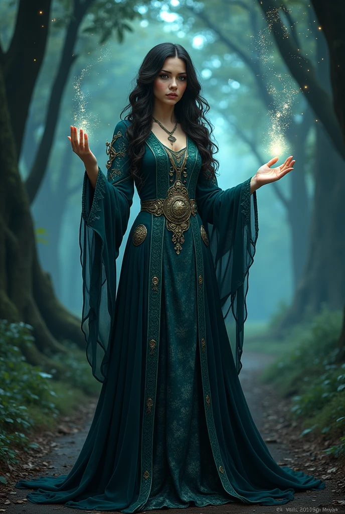 Create a female sorcerer front view
