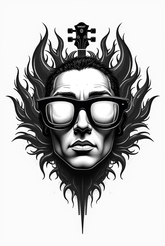 logo Unreasonable Glasses Downer anarchy guitar base drum Asian Kung Fu Generation simple