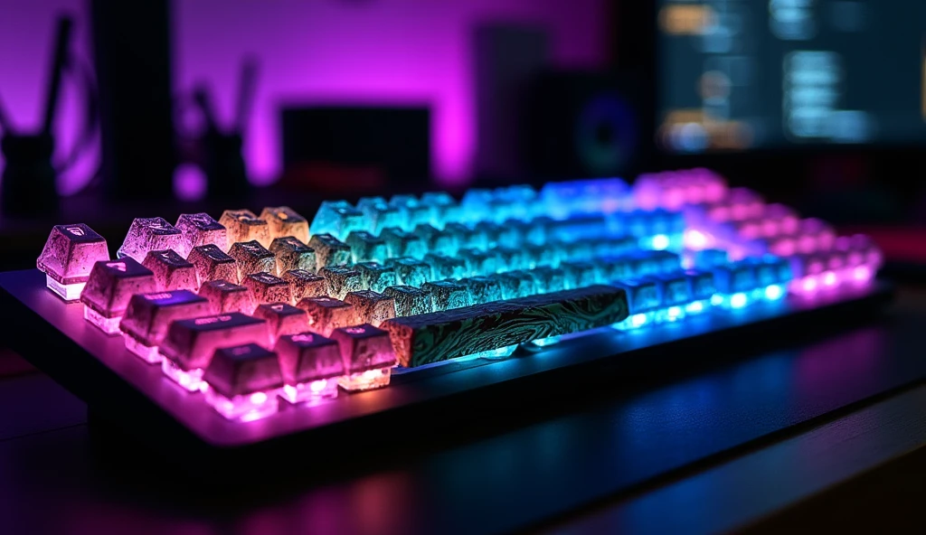 RGB keyboards use different types of keycaps, so there are several factors to consider.:

Keycap Compatibility:

RGB keyboards often use keycaps that are designed to match the distribution of LED light. Therefore, a keycap with a translucent or semi-transparent appearance will allow the LED light to shine through better, allowing the RGB light to shine through the keycap and making the lighting display more beautiful. Keycap material:

PBT (Polybutylene Terephthalate): Good wear and fade resistant ABS material (Acrylonitrile Butadiene Styrene): Relatively cheaper material but can wear out faster than other materials. Design and pattern.:

Keycaps can have various designs and patterns, such as transparent keycaps., Patterned glaze, Or keycaps with different printing patterns Installation:

The new keycaps you choose should match your keyboard&#39;s switch style, such as Cherry MX., razer, Or other types of switches, changing keycaps is a great way to customize your keyboard to give it a unique look and make the experience more special.